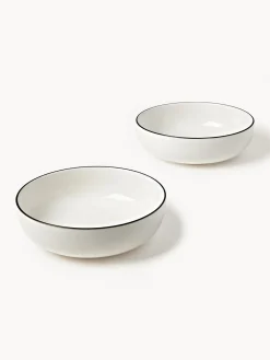 Westwing Collection Platos hondos pequeños de porcelana Facile (2 uds.)