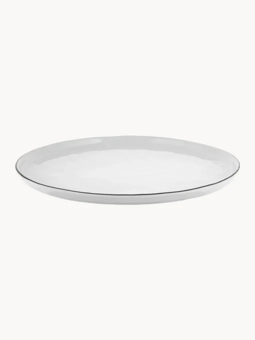 Broste Copenhagen Platos llanos artesanales de porcelana Salt, 4 uds.