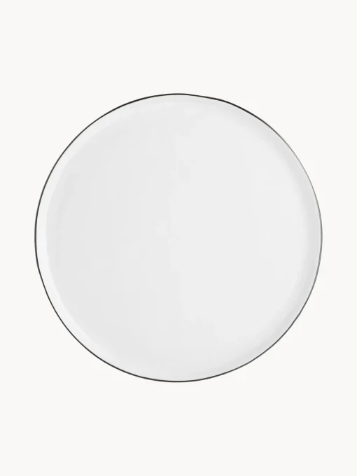 Broste Copenhagen Platos llanos artesanales de porcelana Salt, 4 uds.