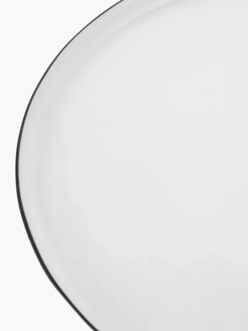 Broste Copenhagen Platos llanos artesanales de porcelana Salt, 4 uds.