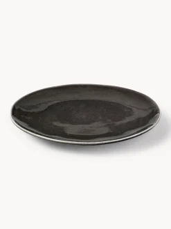 Broste Copenhagen Platos llanos artesanales , 4 uds.^ Platos Llanos|Vajillas Completas