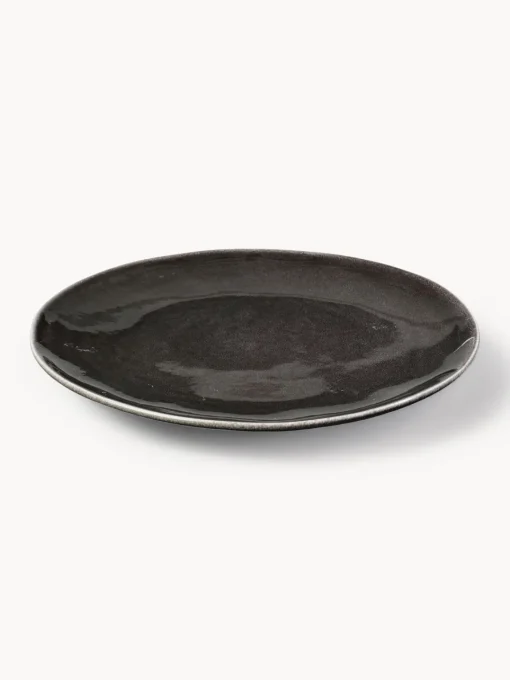 Broste Copenhagen Platos llanos artesanales , 4 uds.^ Platos Llanos|Vajillas Completas