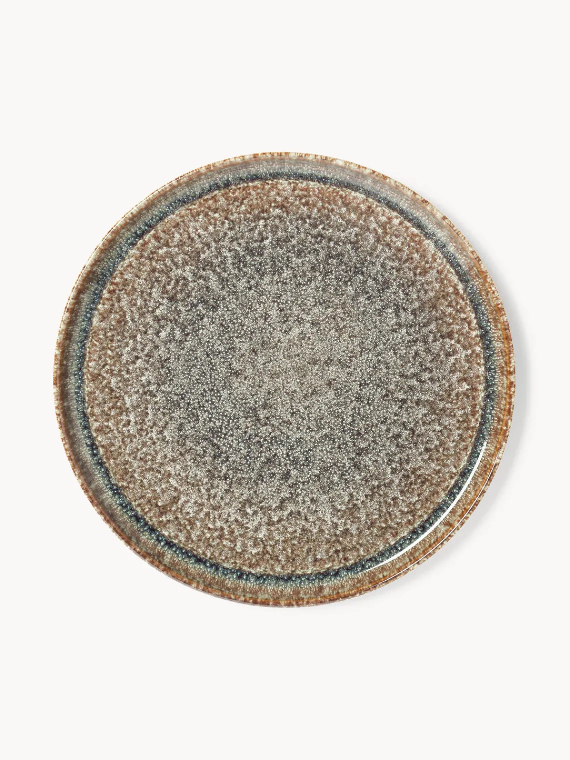 Westwing Collection Platos llanos artesanales con esmalte reactivo Danza, 4 uds.^ Platos Llanos|Vajillas Completas