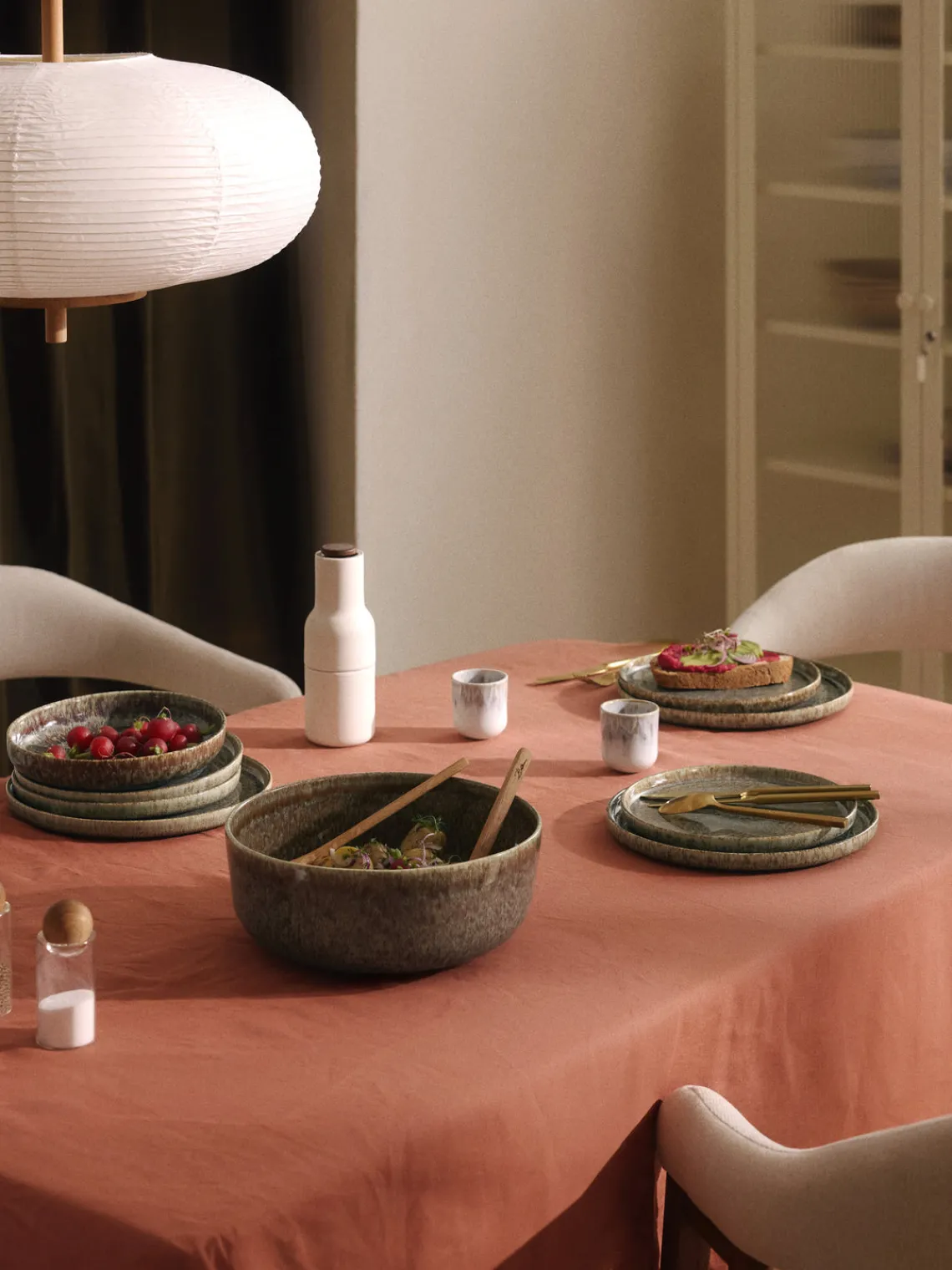 Westwing Collection Platos llanos artesanales con esmalte reactivo Danza, 4 uds.^ Platos Llanos|Vajillas Completas