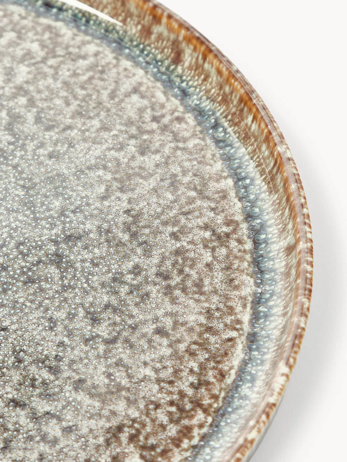 Westwing Collection Platos llanos artesanales con esmalte reactivo Danza, 4 uds.^ Platos Llanos|Vajillas Completas