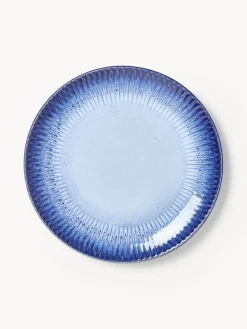 Westwing Collection Platos llanos artesanales con esmalte reactivo Vinci, 4 uds.^ Platos Llanos|Vajillas Completas