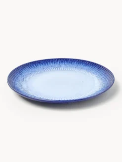 Westwing Collection Platos llanos artesanales con esmalte reactivo Vinci, 4 uds.^ Platos Llanos|Vajillas Completas