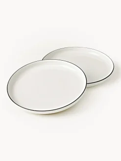 Westwing Collection Platos llanos de porcelana Facile, 2 uds.^ Platos Llanos|Vajillas Completas