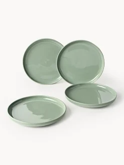 Westwing Collection Platos llanos de porcelana Nessa, 4 uds.