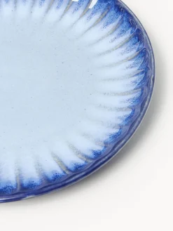 Westwing Collection Platos postre artesanales con esmalte reactivo Vinci, 4 uds.