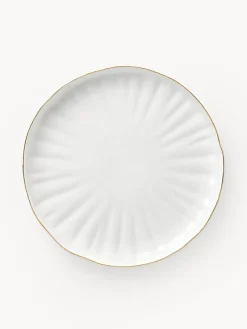 Westwing Collection Platos postre de porcelana con relieves Sali, 2 uds.^ Platos De Postre|Vajillas Completas