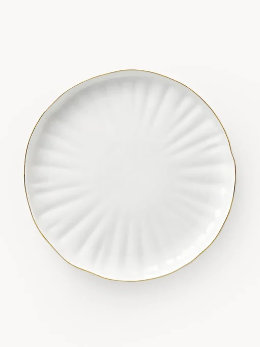 Westwing Collection Platos postre de porcelana con relieves Sali, 2 uds.^ Platos De Postre|Vajillas Completas