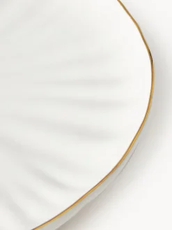 Westwing Collection Platos postre de porcelana con relieves Sali, 2 uds.^ Platos De Postre|Vajillas Completas