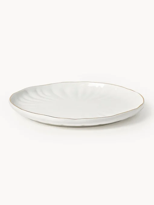 Westwing Collection Platos postre de porcelana con relieves Sali, 2 uds.^ Platos De Postre|Vajillas Completas