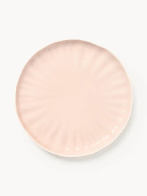 Westwing Collection Platos postre de porcelana con relieves Sali, 4 uds.