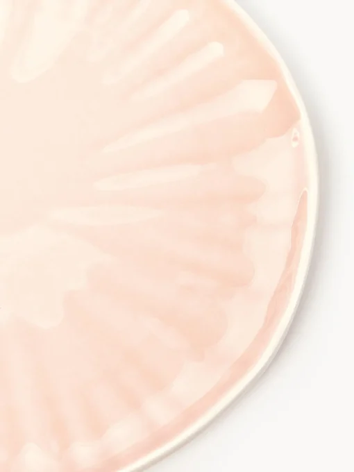 Westwing Collection Platos postre de porcelana con relieves Sali, 4 uds.