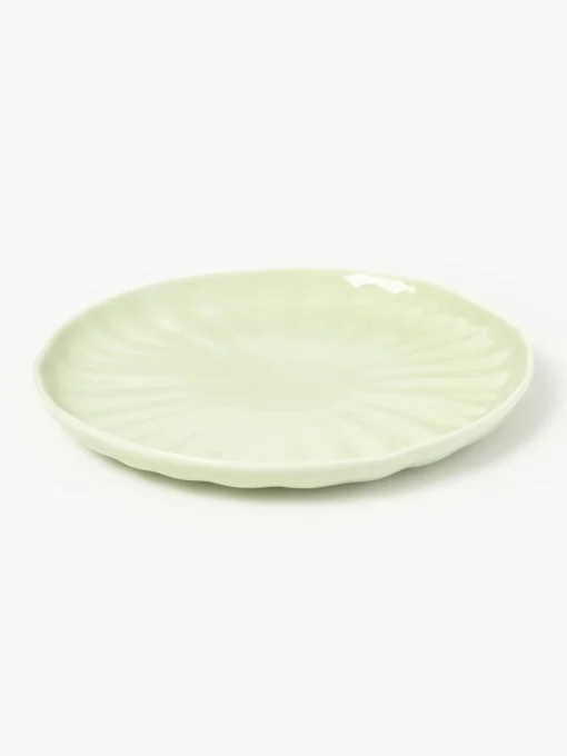 Westwing Collection Platos postre de porcelana con relieves Sali, 4 uds.^ Platos De Postre|Vajillas Completas