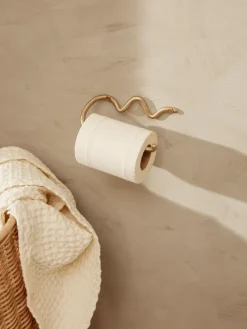 Ferm Living Portarollos de pared de metal artesanal Curvature