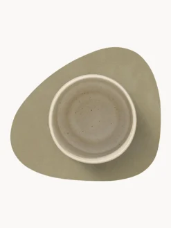 Lind DNA Posavasos asimétricos de cuero Curve, 4 uds.^ Posavasos|Vajillas Completas