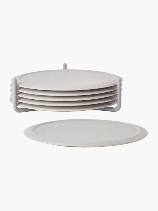 Zone Denmark Posavasos de silicona con soporte Plain, 6 uds.^ Posavasos|Vajillas Completas