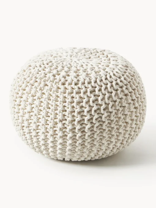 Westwing Collection Puf de punto artesanal Dori