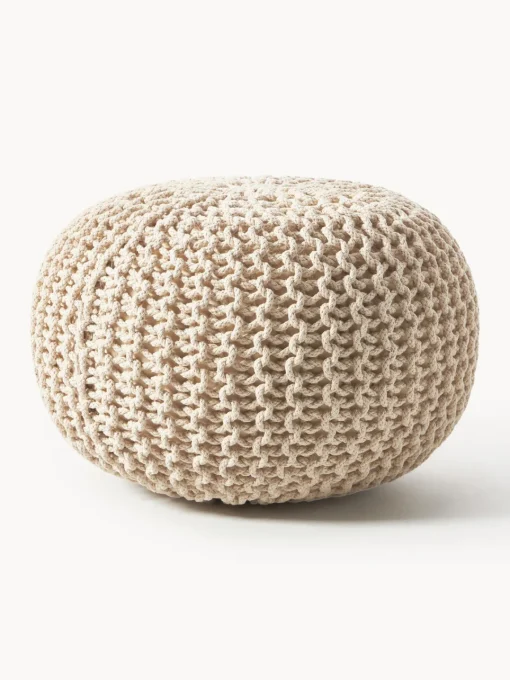 Westwing Collection Puf de punto artesanal Dori^ Mantas|Cojines Para Suelo Y Pufs