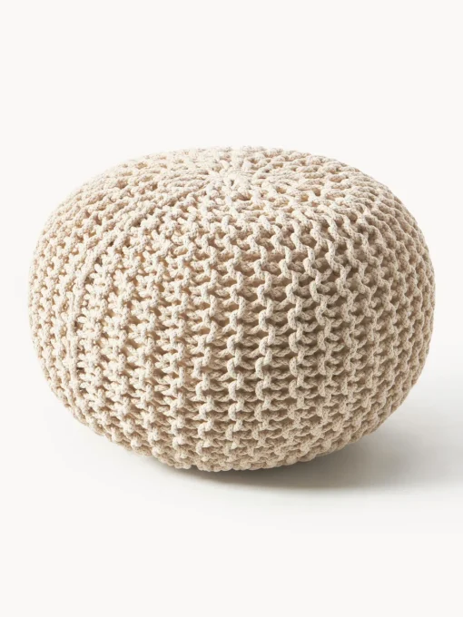 Westwing Collection Puf de punto artesanal Dori^ Mantas|Cojines Para Suelo Y Pufs