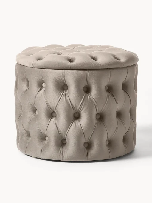 Westwing Collection Puf de terciopelo Chiara, con espacio de almacenamiento