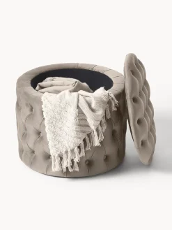 Westwing Collection Puf de terciopelo Chiara, con espacio de almacenamiento
