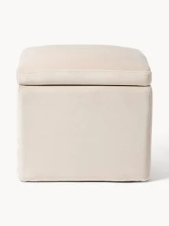 Westwing Collection Puf de terciopelo con espacio de almacenamiento Winou