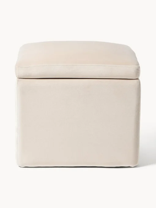 Westwing Collection Puf de terciopelo con espacio de almacenamiento Winou