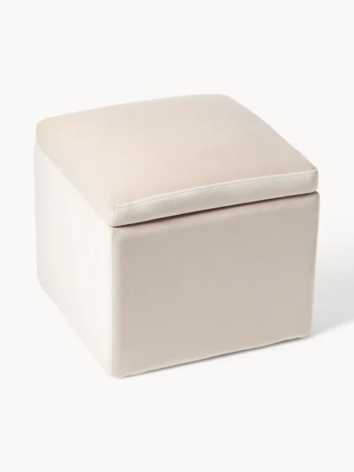 Westwing Collection Puf de terciopelo con espacio de almacenamiento Winou
