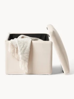 Westwing Collection Puf de terciopelo con espacio de almacenamiento Winou