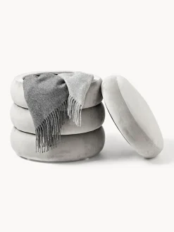 Westwing Collection Puf de terciopelo con espacio de almacenamiento Alto