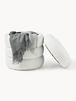 Westwing Collection Puf en tejido bouclé con espacio de almacenamiento Alto^ Pufs Y Otomanos