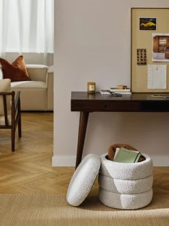 Westwing Collection Puf en tejido bouclé con espacio de almacenamiento Alto^ Pufs Y Otomanos