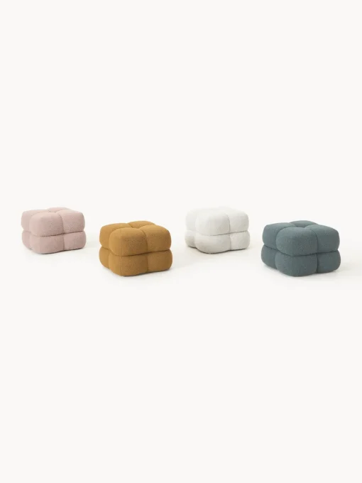Westwing Collection Puf en tejido bouclé Ellie