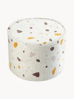 Niños Wigiwama Puf infantil artesanal en tejido bouclé Sugar, Ø 40 cm