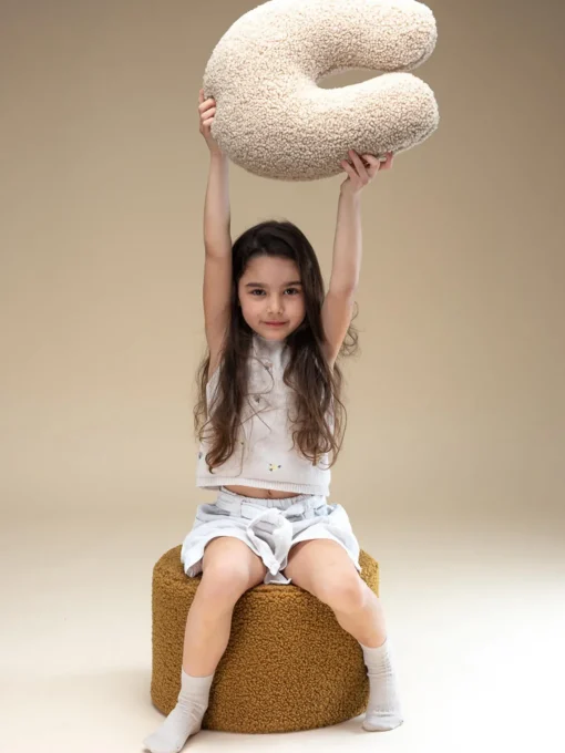 Niños Wigiwama Puf infantil de borreguillo Sugar, Ø 40 cm