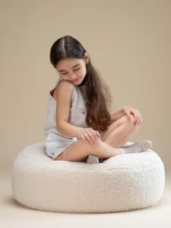 Niños Wigiwama Puf infantil de borreguillo Sugar, Ø 65 cm