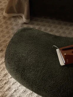 Westwing Collection Puf reposapiés de borreguillo bouclé Alba^ Reposapiés|Sofás