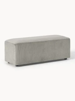 Westwing Collection Puf reposapiés de pana grande Melva, 116 x 42 cm^ Reposapiés|Sofás