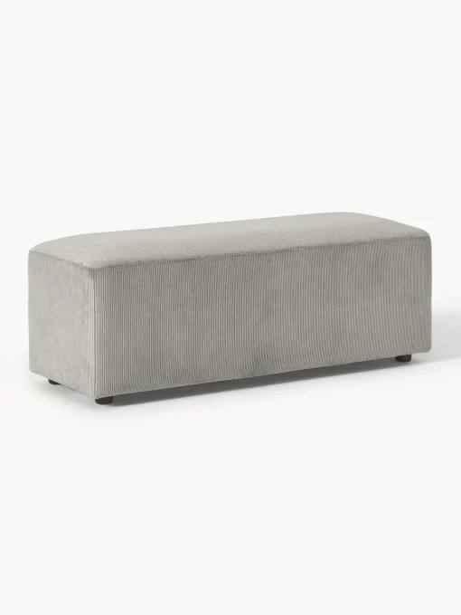 Westwing Collection Puf reposapiés de pana grande Melva, 116 x 42 cm^ Reposapiés|Sofás