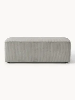 Westwing Collection Puf reposapiés de pana grande Melva, 116 x 42 cm^ Reposapiés|Sofás