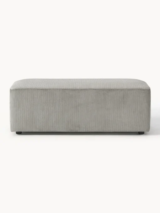 Westwing Collection Puf reposapiés de pana grande Melva, 116 x 42 cm^ Reposapiés|Sofás