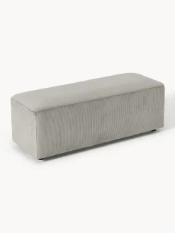 Westwing Collection Puf reposapiés de pana grande Melva, 116 x 42 cm^ Reposapiés|Sofás