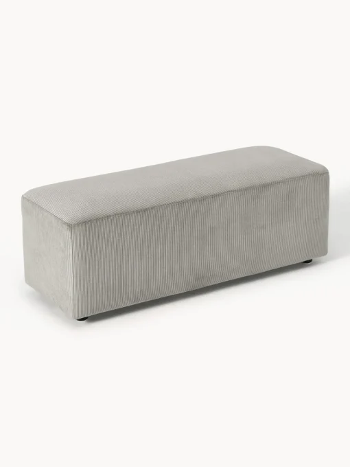 Westwing Collection Puf reposapiés de pana grande Melva, 116 x 42 cm^ Reposapiés|Sofás