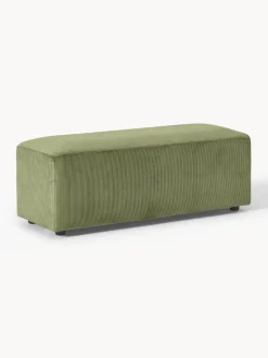 Westwing Collection Puf reposapiés de pana grande Melva, 116 x 42 cm^ Reposapiés|Sofás