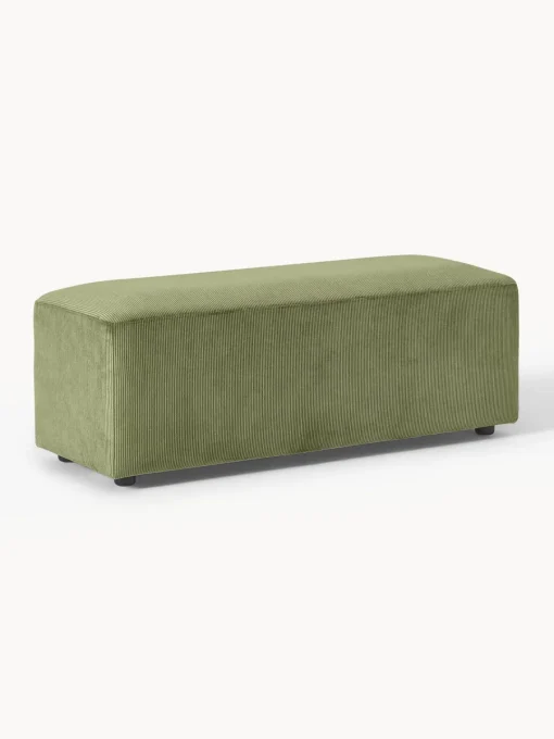 Westwing Collection Puf reposapiés de pana grande Melva, 116 x 42 cm^ Reposapiés|Sofás
