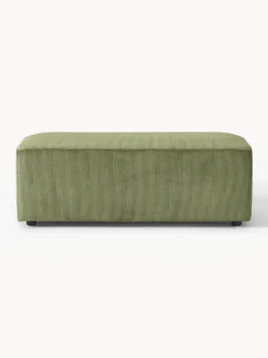 Westwing Collection Puf reposapiés de pana grande Melva, 116 x 42 cm^ Reposapiés|Sofás